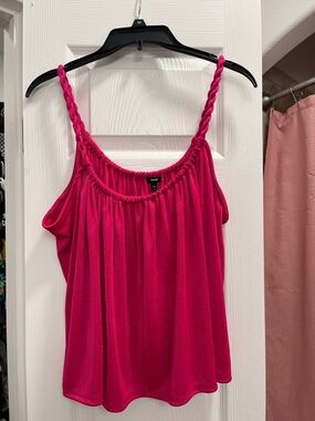 Bright Pink Braided-Strap Express Tank Top